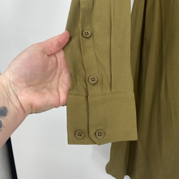 Universal Standard Shirt Dress Womens 3XS 2-4‎ Military OIive Cubro Rubicon - Picture 3 of 13